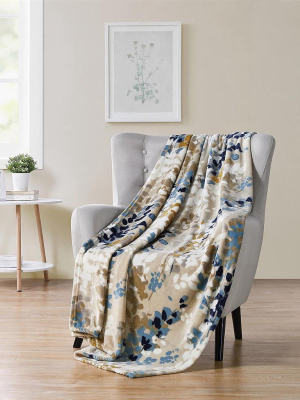 Kate Aurora Modern Floral Ultra Soft & Plush Throw Blanket Cover