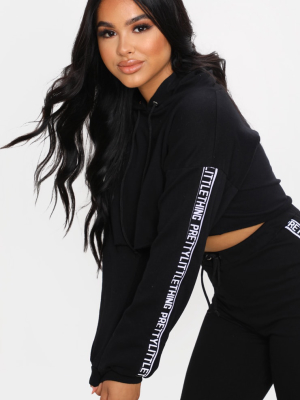 Prettylittlething Petite Black Cropped Hoodie