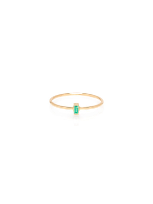 14k Vertical Emerald Baguette Ring