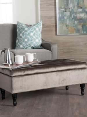 Chantelle New Velvet Storage Ottoman - Christopher Knight Home