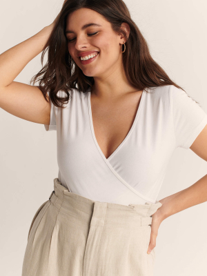 Short-sleeve Wrap Bodysuit