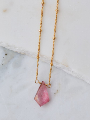 Stone Drop Choker, Pink Mystic Quartz