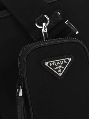 Prada Re-nylon Logo Plaque Messenger Bag