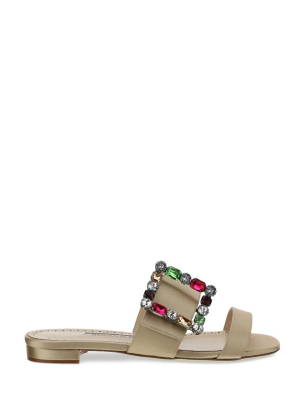 Manolo Blahnik Verda Crystal-buckle Sandals