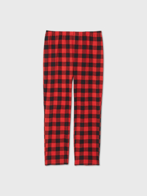 Women's Plus Size Holiday Buffalo Check Fleece Matching Family Pajama Pants - Wondershop™ Red