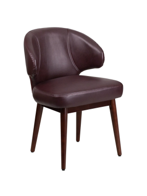 Flash Furniture Comfort Back Series Side Reception Chair With Walnut Legs