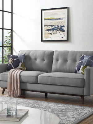 Pearl Upholstered Fabric Sofa Light Gray