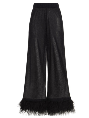 Oséree Lumière Feather-trim Pants