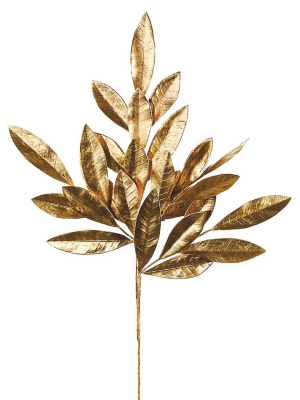 Artificial Bay Leaf In Metallic Gold - 19"