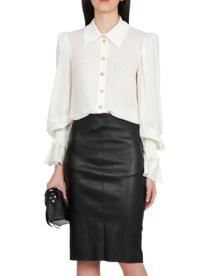 Balmain Button Detail Georgette Blouse