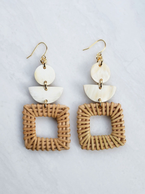 Tu Horn And Rattan Earrings