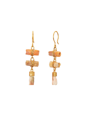 Triple Drop Chimu Bead Earrings