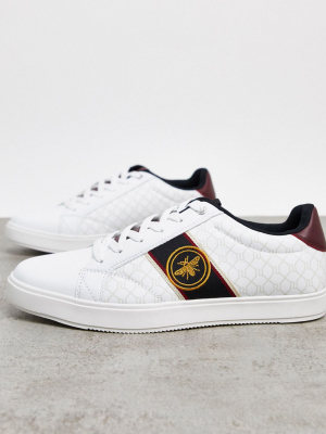 River Island Sneakers With Wasp Embroidery In White