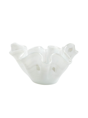 Vietri Onda Glass Medium Bowl - White