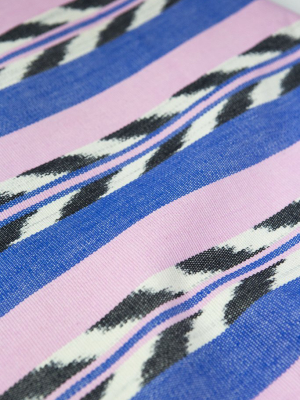 Backordered: Palm Ikat Blanket In Blue & Pink