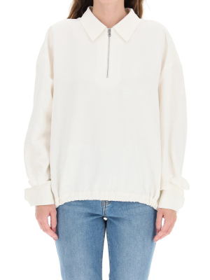 Totême Half-zipped Elasticated Hem Blouse