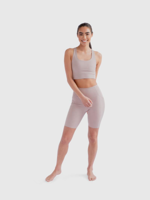 High Rise Bike Shorts In Quartz