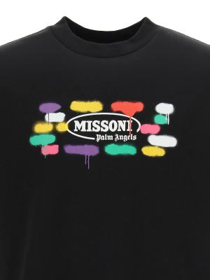 Palm Angels X Missoni Spray Logo Print T-shirt