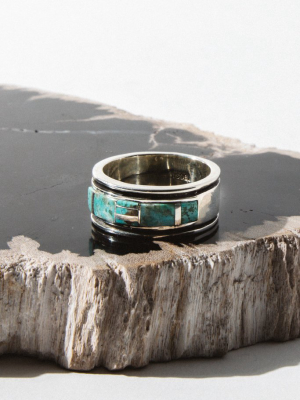 Mens Tribal Turquoise Ring