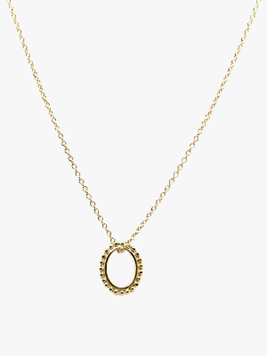 Dotted Oval Pendant Necklace