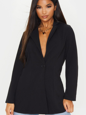 Black Oversized Boyfriend Blazer