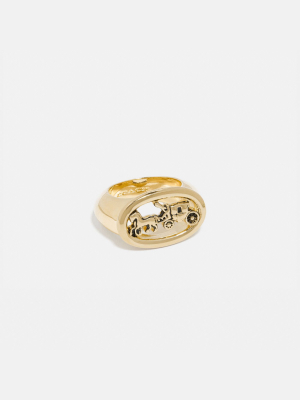 Horse And Carriage Oval Ring