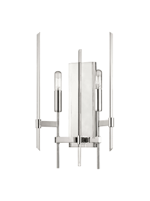 Bari 2 Light Wall Sconce Polished Nickel