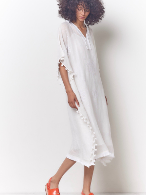 White Embroidered Caftan