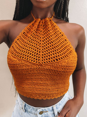 Zola Crochet Top Mustard