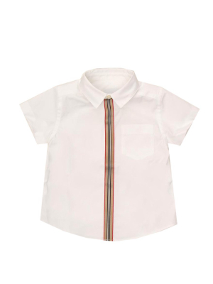 Вurberry Kids Stripe Detail Short Sleeve Shirt