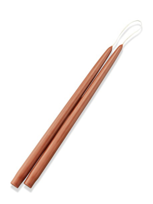 Colored Taper Candles, Set Of 2, Rust