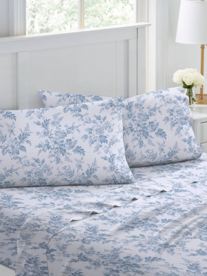 Vanessa Flannel Sheet Set Blue - Laura Ashley