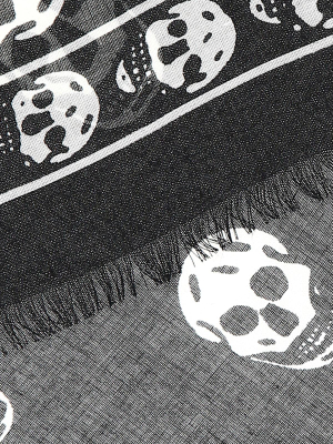 Alexander Mcqueen All Over Skull Print Scarf