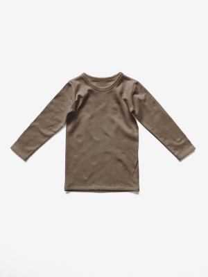 The Everyday Organic Jersey L/s Top - Walnut