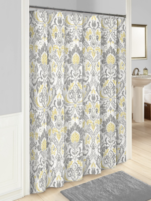 Rayna Printed Shower Curtain Gray - Marble Hill