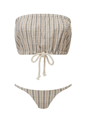 Victor Sand Striped Seersucker Bikini