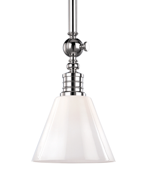 Hudson Valley Lighting Darien Pendant - Polished Nickel & Opal Glossy