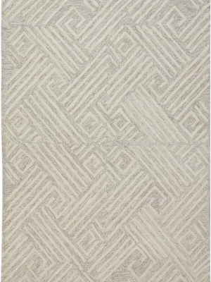 Feizy Enzo Handmade Minimalist Wool Patterned Rug - Ivory & Natural Tan - Available In 6 Sizes