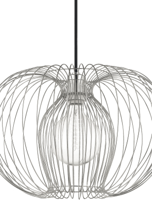 Jasmine 1 Light Large Pendant - Polished Nickel