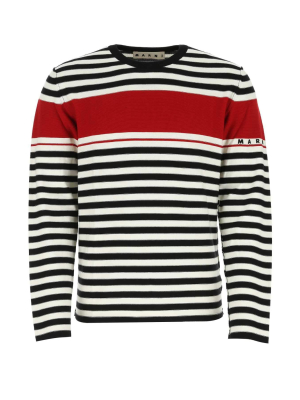 Marni Striped Crew-neck Sweatshirt