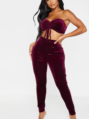 Shape Burgundy Velvet High Waisted Pants