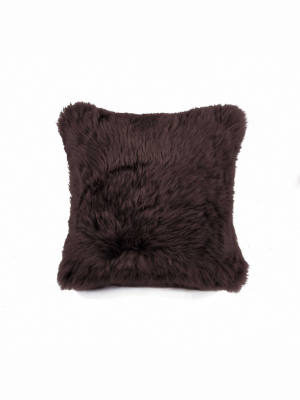 18" X 18" X 5" Chocolate Sheepskin - Pillow