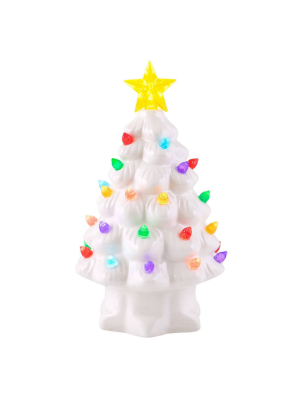 Mr. Christmas Small Ceramic Tree Decorative Figurine White