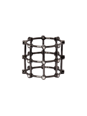 Diamond Cage Ring - Black Gold