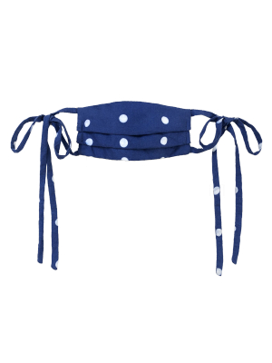 Protective Face Mask Lapis Dot Linen