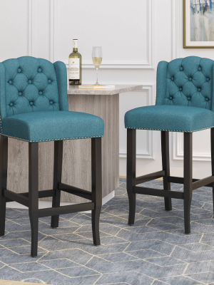 Set Of 2 Foxwood Wingback Barstool - Christopher Knight Home