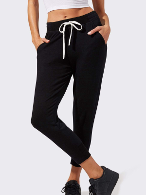 Reena 7/8 Fleece Sweatpant - Black