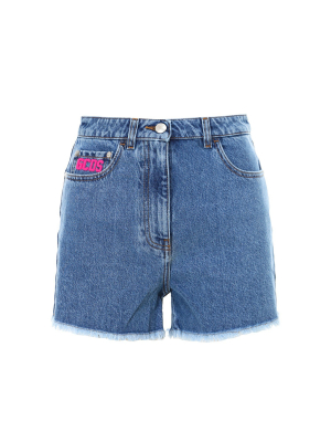 Gcds Logo Denim Shorts