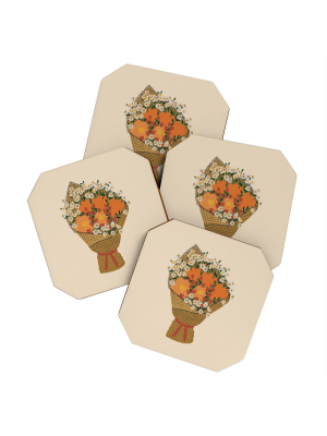 4pk Alisa Galitsyna Wildflower Bouquet Coasters - Society 6