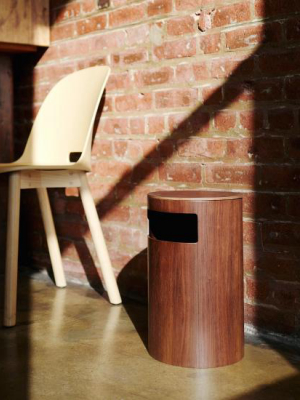 Walnut Paper Waste Basket With Side Entry (out Of Stock)